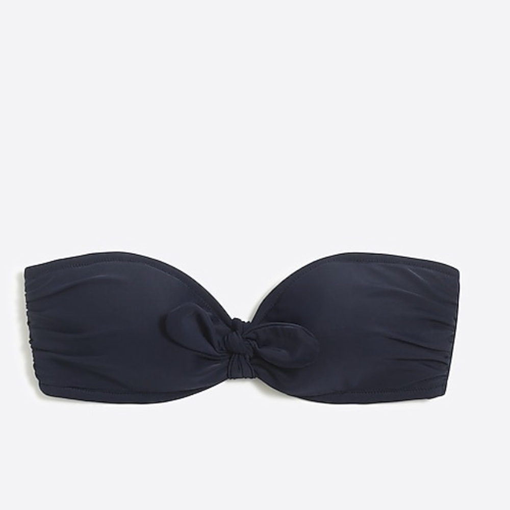 Tie-front bandeau top, size Medium, Navy Blue